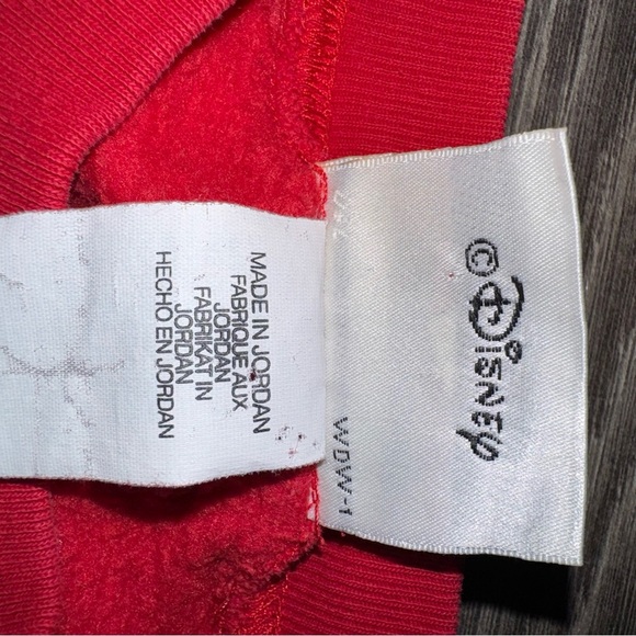 Vintage 90s Mickey Mouse Walt Disney World Red Crewneck Sweater Small Pullover - Picture 6 of 10